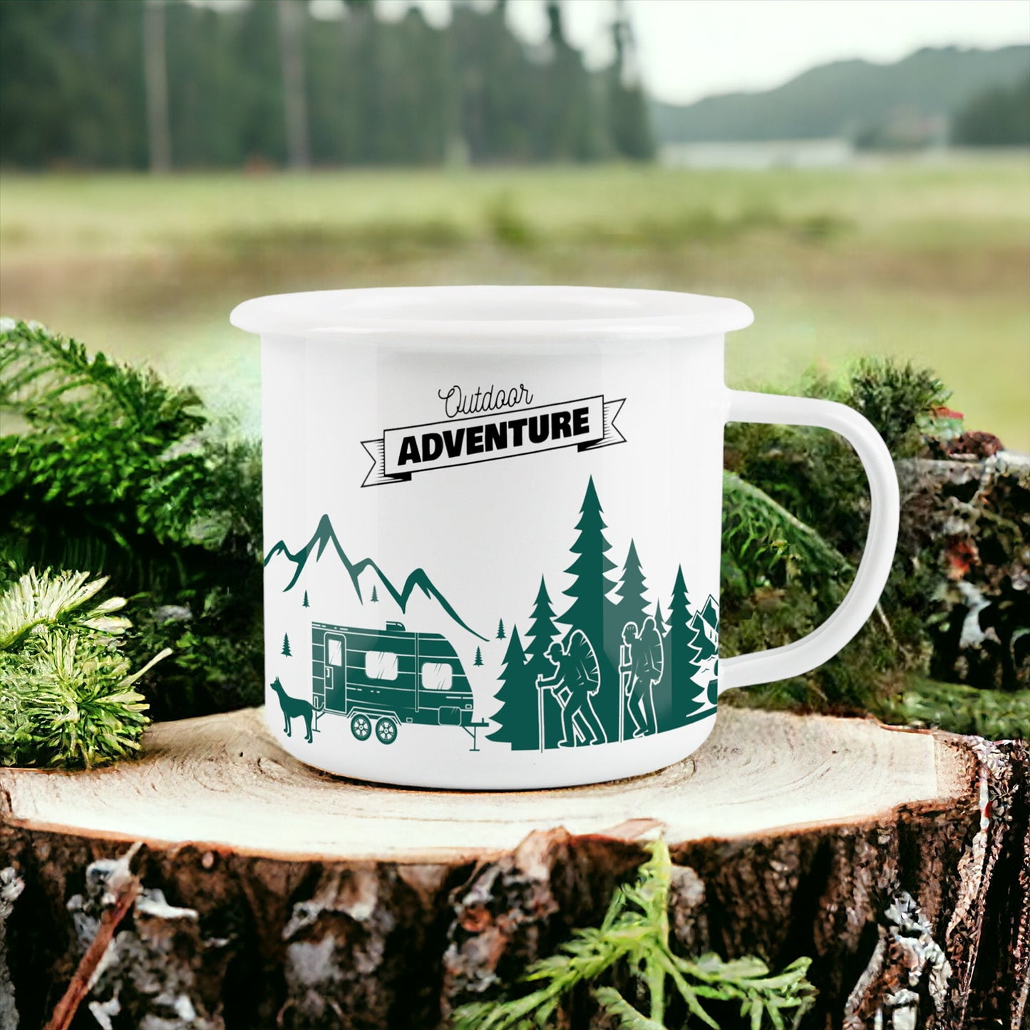 Outdoor Adventure Camping  Enamel Mug